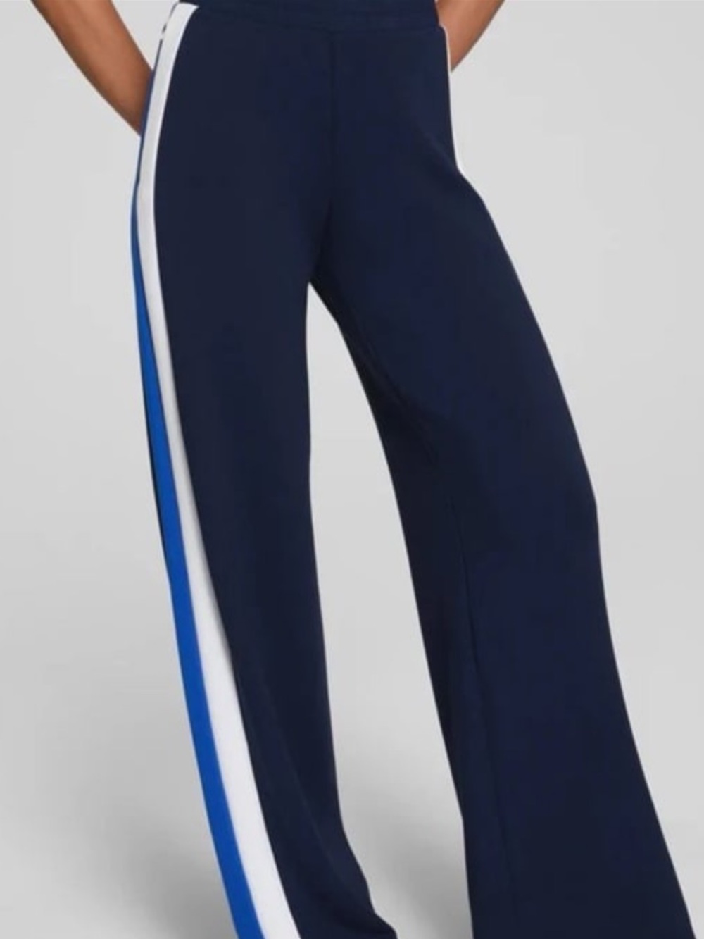 SPANX AE Colorblock Track Pant - Timeless Navy/Powder/Cerulean size Medium